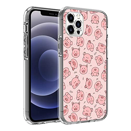 Hülle Klar für iPhone 12 iPhone 12 Pro, Niedlich Lustig Schwein Gedruckt Design Hülle, Mode für Frauen Mädchen Stoßfest Schutzhülle Cover Case von SHOUBILNOG