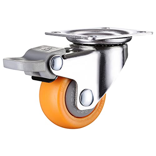 1 1,25 1,5 2 Zoll Heavy Duty 60 kg Orange Lenkrollen Räder Trolley Möbelrolle 4 Stück Rollen(2d2e,1.0 Inch) von SHOUKAII