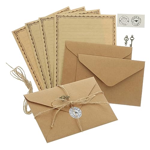 SHOWERORO 2Sätze Retro Briefpapier Set mit Umschlägen Vintage Schreibpapier für Einladungen Dankesbriefe Notizen Charmantes Design für Kreative Bastelprojekte von SHOWERORO