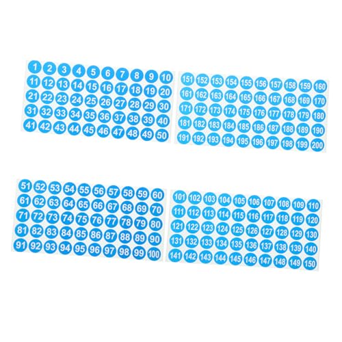 SHOWERORO 8 Blätter sortiment Nummern Aufkleber einmaulschlüssel Number Stickers Zahlenaufkleber aus Vinyl Klassifizierungsaufkleber Klassifizierung digitales Etikett Nummernaufkleber Blue von SHOWERORO
