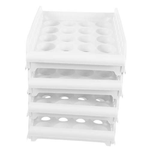 SHOWERORO Eier-Aufbewahrungsbox stapelbares Design 4 Schichten Kapazität für 30 Eier weiß für Kühlschrank und Gefrierschrank zufälliger Stil SHOWERORO Eier-Aufbewahrungsbox stapelbares Design 4 Schichten Kapazität für 30 Eier weiß für Kühlschrank und Gefrierschrank zufälliger Stil von SHOWERORO