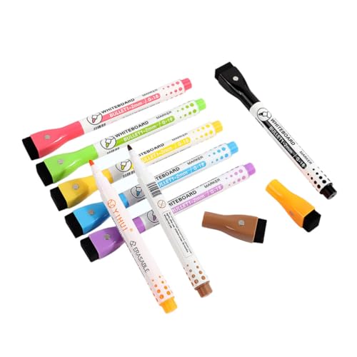 SHOWERORO Löschmarker-Set Magnet-Kreide-Radiergummi Whiteboard-Stifte trocken abwischbare Farbe Whiteboard-Marker für das Klassenzimmer 8 Stück von SHOWERORO