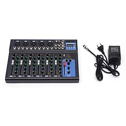 Bluetooth Mixer USB Live Studio Audio Mischpult DJ Konsole Verstärker 7 Kanal Mini-Audio-DJ-Mixer für professionelle Aufnahmepartys auf der KTV-Bühne von SHOWLIVEU