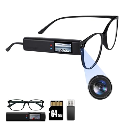 SHPTDJTIC 2,7K ultraleichte Kopf-montierte Sportkamera, 21 g Brillenkompatibel, Action-Cam mit Freisprechfunktion, POV und verlustfreiem Audio für Reisende/Business (Black64G) von SHPTDJTIC