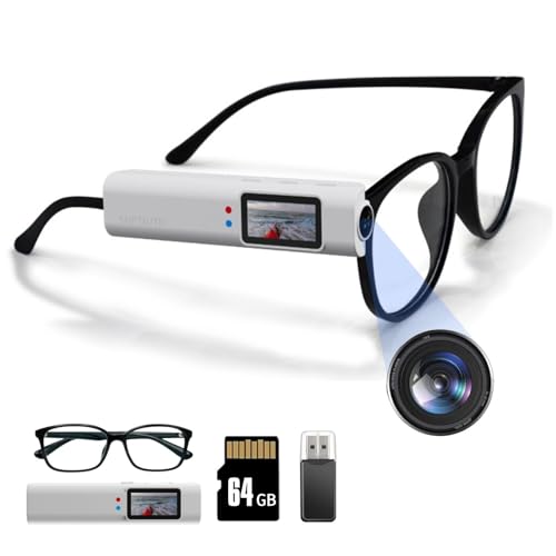 SHPTDJTIC 2,7K ultraleichte Kopf-montierte Sportkamera, 21 g Brillenkompatibel, Action-Cam mit Freisprechfunktion, POV und verlustfreiem Audio für Reisende/Business (White64G) von SHPTDJTIC