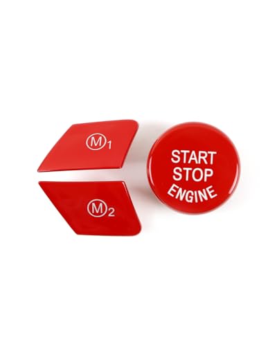 Lenkrad M1 M2 Modusschalter mit Start-Stopp-Knopf, Ersatz-Dekoration für BMW M3 M4 M5 M6 X5M X6M F10 F15 F16 F30 F34 F36 M-Sport (mit Start-Stopp-Knopf) von SHSBSCAR