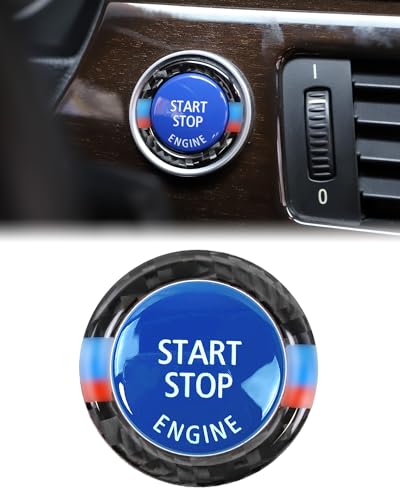 Motor-Start-Stopp-Schalter Knopf ersetzen Abdeckung und Ring Abdeckung Trim für BMW 1 3 5er E90 E87 E91 E92 E93 E60 X1 E84 X3 E83 X5 E70 X6 E71 Z4-Blau von SHSBSCAR