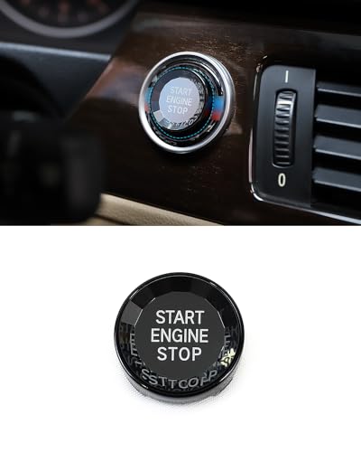 Schwarzer Kristall Motor Start Stop Schalter Knopf ersetzen Abdeckung und Ring Abdeckung Trim für BMW 1 3 5er E90 E87 E91 E92 E93 E60 X1 E84 X3 E83 X5 E70 X6 E71 Z4 von SHSBSCAR