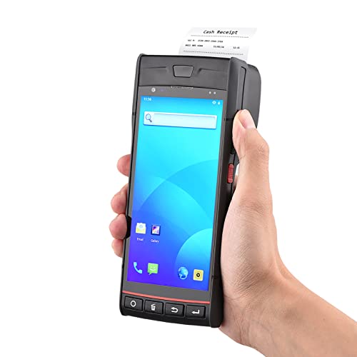 SHUAIGUO Handheld-POS-Belegdrucker Android 9.0 PDA-Terminal unterstützt Global Position System 4G WiFi BT-Kommunikation mit 5,5-Zoll-Touchscreen 58 mm Breite Etikettendruck für Supermarkt-Restaurant-L von SHUAIGUO