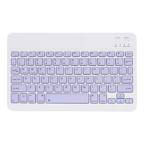 SHUAIGUO Kabellose 10-Zoll-BT-Tastatur mit DREI Systemen, universelle Bunte wiederaufladbare BT-Tastatur, Mobiltelefon, Tablet, universelle Tastatur, lila von SHUAIGUO