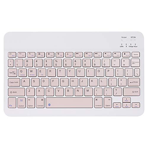 SHUAIGUO Kabellose 10-Zoll-BT-Tastatur mit DREI Systemen, universelle Bunte wiederaufladbare BT-Tastatur, Mobiltelefon, Tablet, universelle Tastatur, rosa von SHUAIGUO