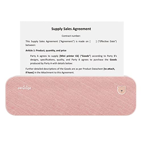 SHUAIGUO Original A4 Papierdrucker Drahtloser Thermotransferdrucker Mobiler 210 mm Mini Mobiler Fotodrucker USB BT Anschluss mit 1 Rolle Thermopapier Unterstützung 2''/3''/4'' Papierbreite Druck PDF von SHUAIGUO
