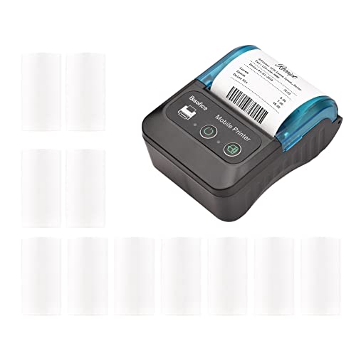 SHUAIGUO Tragbarer 58-mm-Beleg-Thermodrucker 2-Zoll-Mini-Mobile-Taschendrucker mit 11 Thermopapierrollen USB- und kabelloser BT-Verbindung Kompatibel mit Windows/Android/iOS für den Büromarkt SHUAIGUO Tragbarer 58-mm-Beleg-Thermodrucker 2-Zoll-Mini-Mobile-Taschendrucker mit 11 Thermopapierrollen USB- und kabelloser BT-Verbindung Kompatibel mit Windows/Android/iOS für den Büromarkt von SHUAIGUO