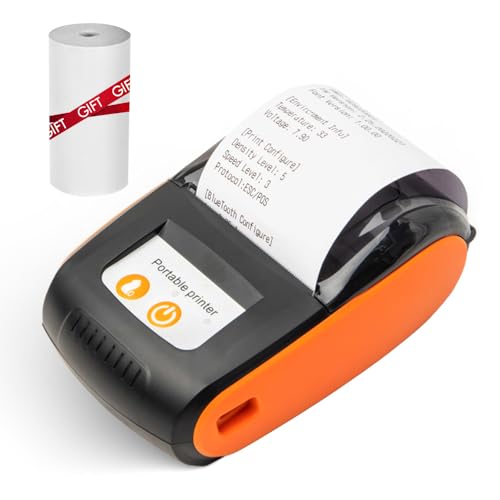 SHUAIGUO Tragbarer Bondrucker, 58 mm Mini-Thermodruck, kabelloser BT-USB-Mobildrucker mit 2-Zoll-Thermopapierrolle, kompatibel mit Android/iOS/Windows-System für kleine Unternehmen, Restaurants, SHUAIGUO Tragbarer Bondrucker, 58 mm Mini-Thermodruck, kabelloser BT-USB-Mobildrucker mit 2-Zoll-Thermopapierrolle, kompatibel mit Android/iOS/Windows-System für kleine Unternehmen, Restaurants, von SHUAIGUO