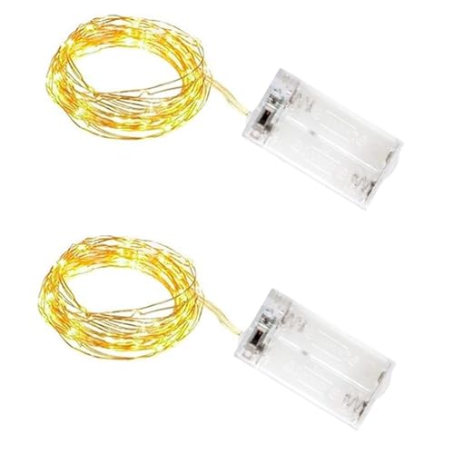 SHUBEIEUMI 2 Stück LED-Draht-Lichterkette, 1M 10LED Warmweiß Innen Lichterketten, für Party, Weihnachten, Halloween, Hochzeit Deko, Garten SHUBEIEUMI 2 Stück LED-Draht-Lichterkette, 1M 10LED Warmweiß Innen Lichterketten, für Party, Weihnachten, Halloween, Hochzeit Deko, Garten von SHUBEIEUMI