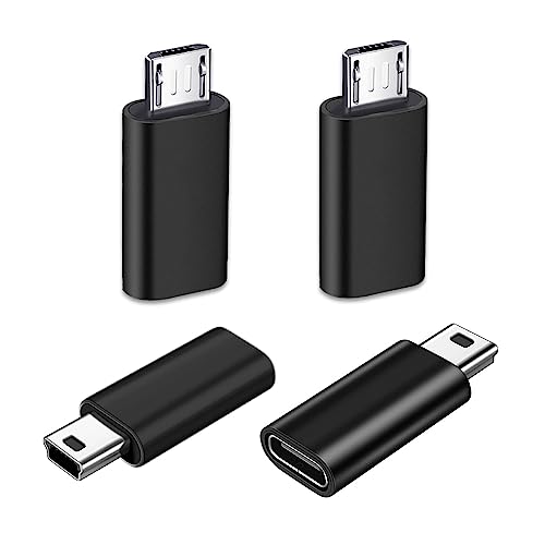 SHUBEIEUMI Adapter USB C auf Micro/Mini USB, 4 Pack Micro/Mini USB auf USB C Adapter, Unterstützt 2,4 A Schnellladung und Datentransfer, Kompatibel mit Laptops, Tablets, Phone usw von SHUBEIEUMI