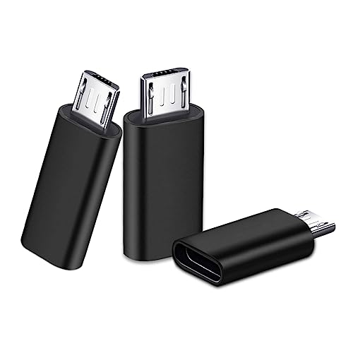 SHUBEIEUMI Adapter USB C auf Micro USB 3 Pack, Micro USB (Stecker) auf USB C (Buchse) Adapter, Unterstützt 2,4 A Schnellladung Kompatibel mit Samsung, Huawei, Xiaomi und usw. von SHUBEIEUMI