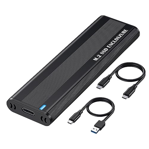 SHUBEIEUMI M.2 NVMe SSD Gehäuse USB-C Adapter, 10Gbps M.2 SSD Gehäuse USB 3.1 Gen 2 NVMe zu USB Adapter, Solid State Drive Gehäuse für 2242/2260/2280/PCIe NVMe M-Key/M+B Key SSD/UASP-Trim von SHUBEIEUMI