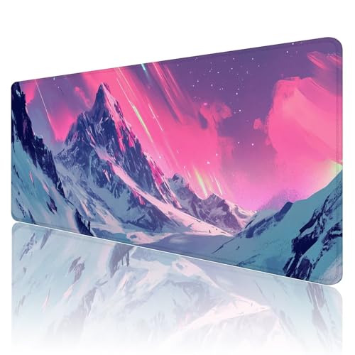 Gaming Mauspad XXL 1200 x 600mm Mauspad Landschaft Mousepad Lila Mouse Pad Großer Erweiterter Schreibtischunterlage, rutschfeste Gummibasis Desk Mat Verbessert PräZision und Geschwindigkeit R698 von SHUIYAZI