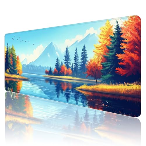 Gaming Mauspad XXL 1200 x 600mm Mauspad Landschaft Mousepad Blume Mouse Pad Großer Erweiterter Schreibtischunterlage, rutschfeste Gummibasis Desk Mat Verbessert PräZision und Geschwindigkeit R254 von SHUIYAZI