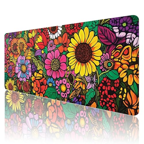 Gaming Mauspad XXL 700x300mm Mauspad Rosa Mousepad Gelb Premium Mouse Pad Großer Erweiterter Schreibtischunterlage, rutschfeste Gummibasis Desk Mat Verbessert PräZision und Geschwindigkeit R36 von SHUIYAZI