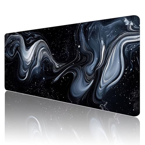 Gaming Mauspad XXL 800x400mm Mauspad Schwarz Mousepad Weiß Premium Mouse Pad Großer Erweiterter Schreibtischunterlage, rutschfeste Gummibasis Desk Mat Verbessert PräZision und Geschwindigkeit R878 von SHUIYAZI