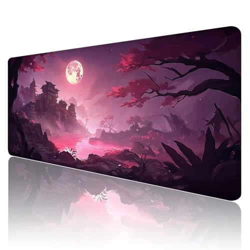 Mauspad XXL 900 x 400 mm Gaming Mauspad Rosa Groß VernäHte Kanten Schreibtischunterlage Mit Wasserdicht rutschfeste Gummibasis Japan Mousepad Mouse Pad Desk Mat für Home Office Frauen Geschenk R883 von SHUIYAZI