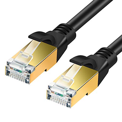 SHULIANCABLE Cat 8 Netzwerkkabel, 40Gbps 8.1 Standard, High Speed Gigabit Ethernet LAN Kabel Patchkabel RJ45, für Switch Router Modem Access Point Router, PS4, Smart TV (3M) von SHULIANCABLE