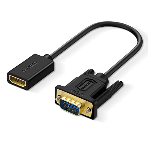 SHULIANCABLE HDMI auf VGA Adapter, HDMI Buchse auf VGA Stecker 1080p kompatibel mit TV Stick, PC, Monitor, Projektor, Raspberry Pi, Roku, Xbox (15CM) von SHULIANCABLE