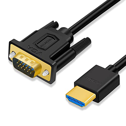 SHULIANCABLE HDMI auf VGA Kabel, HDMI zu VGA Konverter-Kabel (Stecker zu Stecker) Unterstützung 1080P Geeignet für Computer, Desktop, Laptop, PC, Monitor, Projektor, HDTV (1M) von SHULIANCABLE