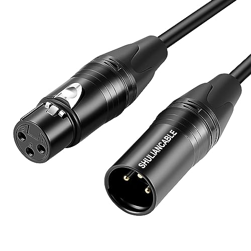 SHULIANCABLE Mikrofonkabel XLR Kabel, XLR Stecker auf XLR Buchse, Mikrofonkabel für Mikrofon, Verstärker, Mischpult, Lautsprecher usw (15M) von SHULIANCABLE