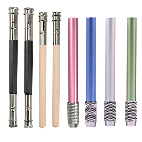SHULLIN 8 Stück Bleistiftverlängerung Holz Bleistift Extender Stifterweiterung Bleistiftverlängerer Doppelbleistift Verlängerer Schreibwerkzeug 1 Kopf und 2 Kopf für Buntstifte Skizze Kohle Bleistift von SHULLIN