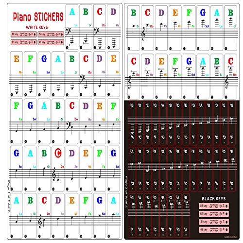 SHULLIN Klavier Keyboard Noten Aufkleber Premium Piano Keyboard Aufkleber Entfernbar Klaviertasten Aufkleber Piano Keyboard Notes Stickers für 88/61/54/49Key Keyboards und Klavier (Schwarz und weiß) SHULLIN Klavier Keyboard Noten Aufkleber Premium Piano Keyboard Aufkleber Entfernbar Klaviertasten Aufkleber Piano Keyboard Notes Stickers für 88/61/54/49Key Keyboards und Klavier (Schwarz und weiß) von SHULLIN