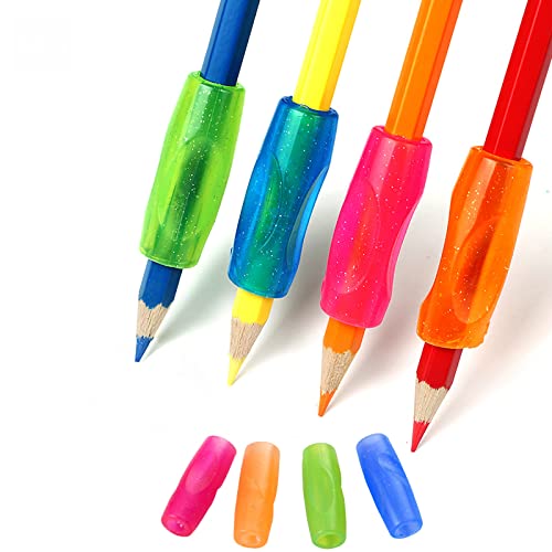 SHULLIN Schreibhilfe für Kinder 8 Stück Bleistifthalter Bleistiftgriffe Silikon Stift Griffe Bleistift Grips Stiftehalter für Kinder Schreiben Bleistifte chreibhilfe Grip Haltung Haltungskorrektur von SHULLIN