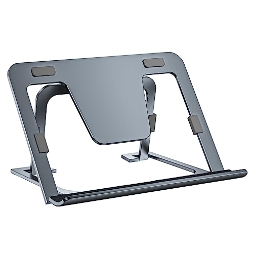 SHUOSUO Tablet Ständer Verstellbar & Faltbar, Schlank Tragbarer Aluminium Tablet Halterung Halter Tisch, Kompatibel mit iPad Pro/Air/Mini, Samsung Tab, Surface Pro, Kindle Fire (7-13 Zoll) (Grau) von SHUOSUO