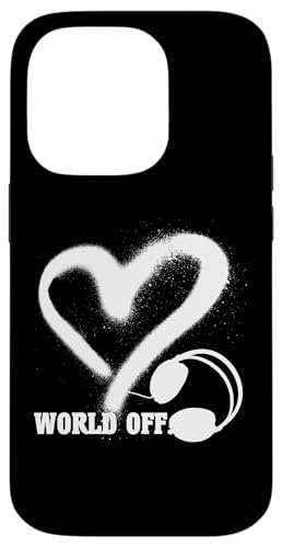Musik Kopfhörer Herz Techno House Liebe Elektro Hülle für iPhone 14 Pro von SHURIKANER Elektro Techno Musik tanzen