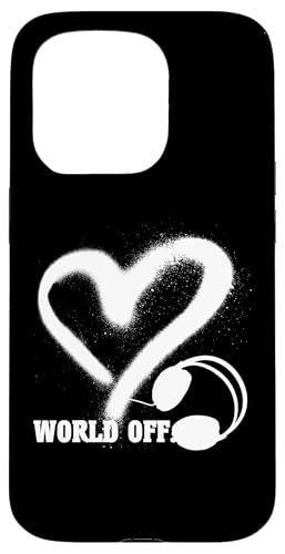 Musik Kopfhörer Herz Techno House Liebe Elektro Hülle für iPhone 15 Pro von SHURIKANER Elektro Techno Musik tanzen