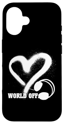 Musik Kopfhörer Herz Techno House Liebe Elektro Hülle für iPhone 16 von SHURIKANER Elektro Techno Musik tanzen