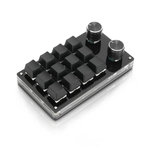 12 Tasten Programmierbare Tastatur,Multifunktional USB Mechanische Gaming Tastatur,Einhändige Makro-mechanische Tastatur mit Speicherfunktion,für Editing, Gaming, Industrie, Büro von SHYEKYO