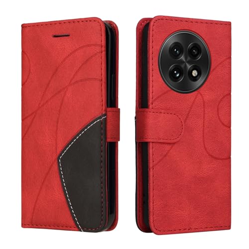 SHYXGLON Brieftaschen-Schutzhülle kompatibel mit OnePlus 13 5G, Premium-Leder, Brieftaschen-Schutzhülle [Handschlaufe] [Kartenfächer] [Magnetverschluss] Klapphülle für OnePlus 13 5G (Rot) von SHYXGLON