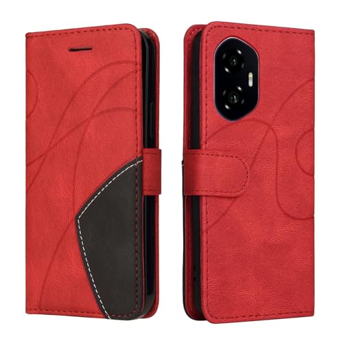 SHYXGLON Schutzhülle kompatibel mit Honor 300 5G, Premium-Leder, Brieftaschen-Schutzhülle [Handgelenkschlaufe] [Kartenfächer] [Magnetverschluss] Klapphülle für Honor 300 5G (Rot) von SHYXGLON