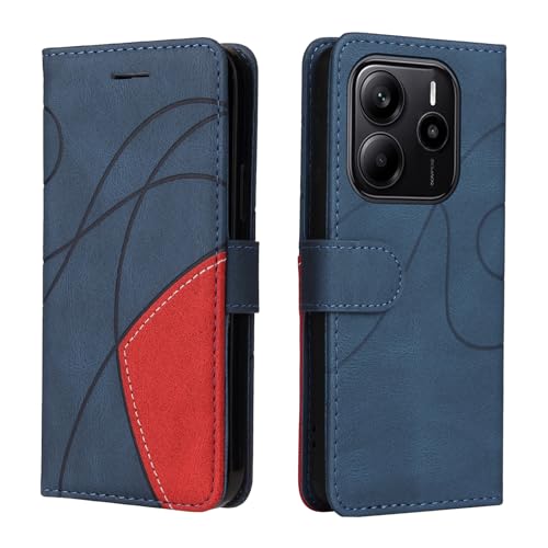SHYXGLON Schutzhülle kompatibel mit Redmi Note 14 4G, Premium-Leder, Brieftaschen-Schutzhülle [Handschlaufe] [Kartenfächer] [Magnetverschluss] Klapphülle für Xiaomi Redmi Note 14 4G (Blau) von SHYXGLON