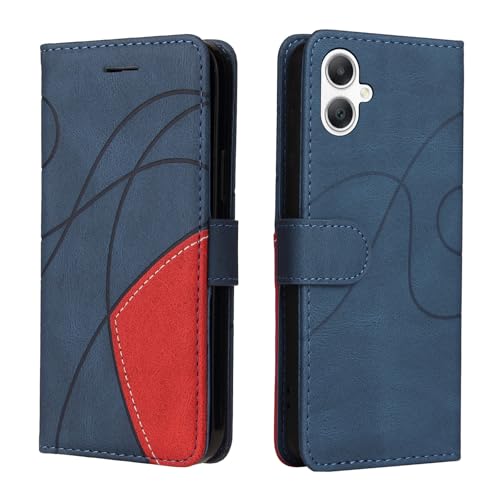 SHYXGLON Schutzhülle kompatibel mit Samsung Galaxy A06 5G, Premium-Leder, Brieftaschen-Schutzhülle [Handschlaufe] [Kartenfächer] [Magnetverschluss] Klapphülle für Samsung Galaxy A06 4G (Blau) von SHYXGLON
