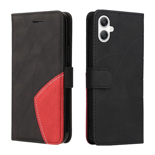 SHYXGLON Wallet Case Kompatibel mit Samsung Galaxy A06 5G, Premium Leder Wallet Folio Cover [Handgelenkschlaufe] [Kartenfächer] [Magnetverschluss] Flip Case für Samsung Galaxy A06 4G (Schwarz) von SHYXGLON