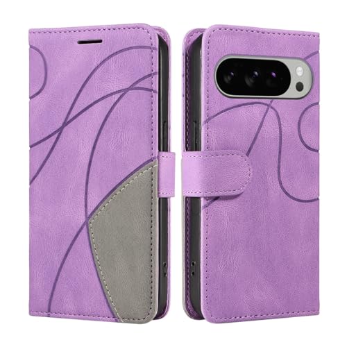 Schutzhülle kompatibel mit Google Pixel 10 5G, Premium-Leder, Brieftaschen-Schutzhülle [Handgelenkschlaufe] [Kartenfächer] [Magnetverschluss] Klapphülle für Google Pixel 10 Pro 5G (lila) von SHYXGLON