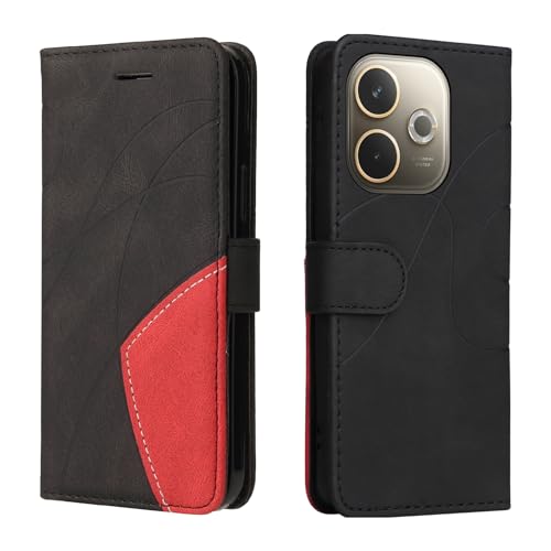 Schutzhülle kompatibel mit OPPO A5 Pro 5G, Premium-Leder, Brieftaschen-Schutzhülle [Handgelenkschlaufe] [Kartenfächer] [Magnetverschluss] Flip Case für OPPO A5 Pro 5G (Schwarz) von SHYXGLON