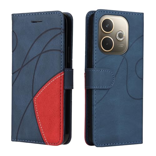 Schutzhülle kompatibel mit OPPO A5 Pro 5G, Premium-Leder, Brieftaschen-Schutzhülle [Handgelenkschlaufe] [Kartenfächer] [Magnetverschluss] Klapphülle für OPPO A5 Pro 5G (Blau) von SHYXGLON