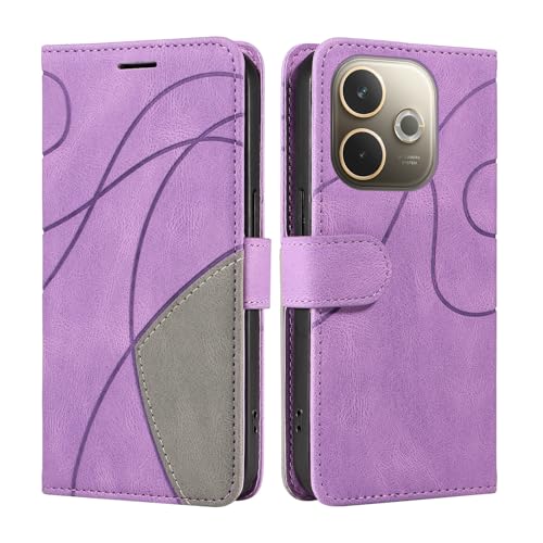 Schutzhülle kompatibel mit OPPO A5 Pro 5G, Premium-Leder, Brieftaschen-Schutzhülle [Handgelenkschlaufe] [Kartenfächer] [Magnetverschluss] Klapphülle für OPPO A5 Pro 5G (Lila) von SHYXGLON