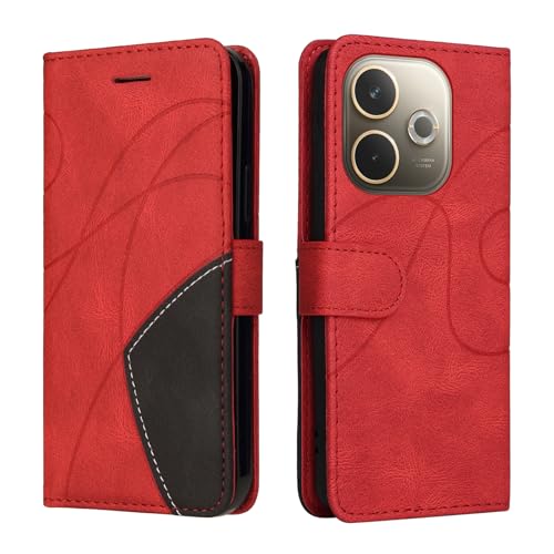 Schutzhülle kompatibel mit OPPO A5 Pro 5G, Premium-Leder, Brieftaschen-Schutzhülle [Handgelenkschlaufe] [Kartenfächer] [Magnetverschluss] Klapphülle für OPPO A5 Pro 5G (Rot) von SHYXGLON