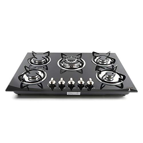 Einbau 770 * 510 mm 5-flammig aus gehärtetem Glas Kochfeld Gasherd Propan Campingkocher mit Zündsicherung Einbau 770 * 510 mm 5-flammig aus gehärtetem Glas Kochfeld Gasherd Propan Campingkocher mit Zündsicherung von SHZICMY
